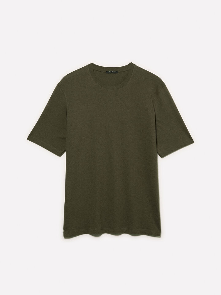 Olive green regular fit short sleeve t-shirt - men's short sleeve t-shirts - Dark Green | Sisley image number 5